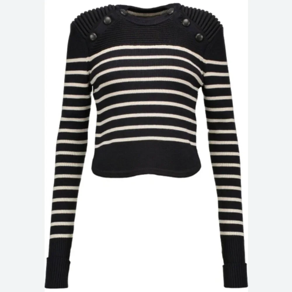ISABEL MARANT Runway "Hatfield" Stripe Wool Sweater Navy 2025 Misty Copeland - Picture 1 of 9